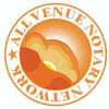AV Notary Network Circular logo with an orange sunrise design in the center. Around the edge, the words ALLVENUE NOTARY NETWORK are written in uppercase letters, with a star separating the beginning and end of the text.