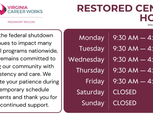 Federal Shutdown Response: VCWP Centers Hours Adjusted