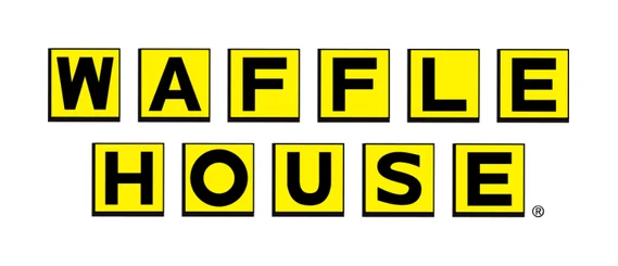 Waffle House Waffle House logo with bold black letters on yellow squares, arranged in two rows: WAFFLE on top and HOUSE below, set against a white background.