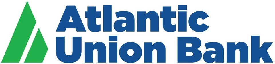 image Atlantic Union Bank logo featuring a green geometric icon on the left and the company name in bold blue letters on the right.